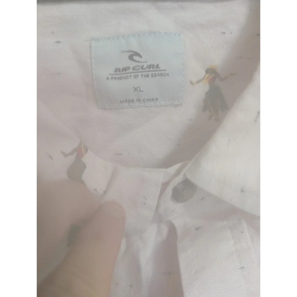Rip Curl Men Button Up Stretch‎ Short Sleeve Hula Breach Shirt, Pink, Sz XL